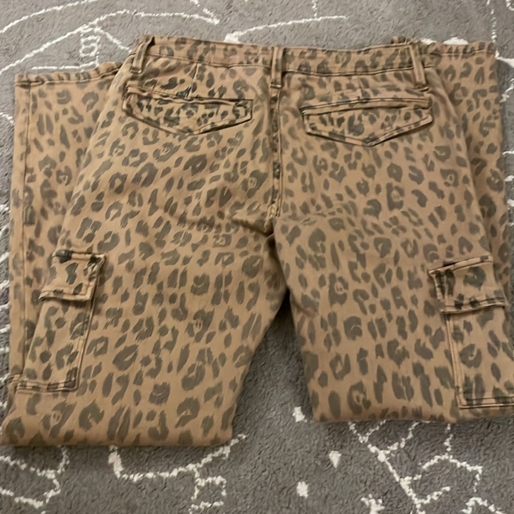 NWT Frame Denim Spring Cheetah Skinny Cargo Utility Pants with zipper hem - Picture 9 of 9